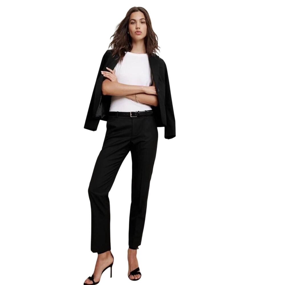 NWT BANANA REPUBLIC Factory Women’s Ryan Fit Black Satin Pants